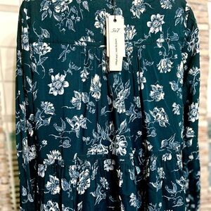 Cinq à Sept Navy Floral Blouse Dress